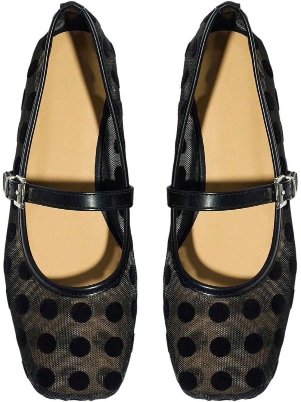 Women's Black Ink Comfortable Dressy Square Closed Toe Casual Ballet Flats Shoes